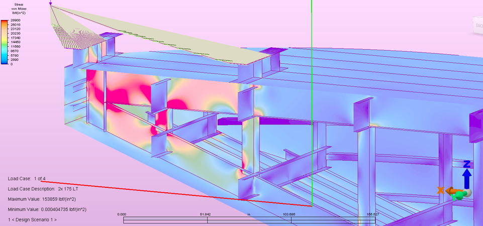 Finite Element Analysis (FEA) on underdeck structure for chain puller